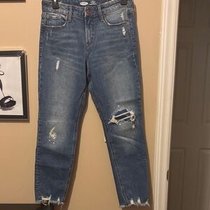 Distressed Blue Jeans